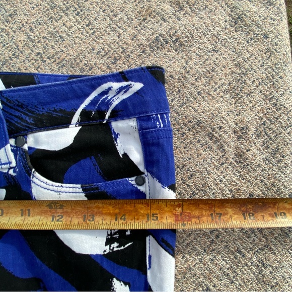 PAIGE Verdugo Crop in Tribal Blue Denim Jeans size 28 6 - Picture 6 of 13